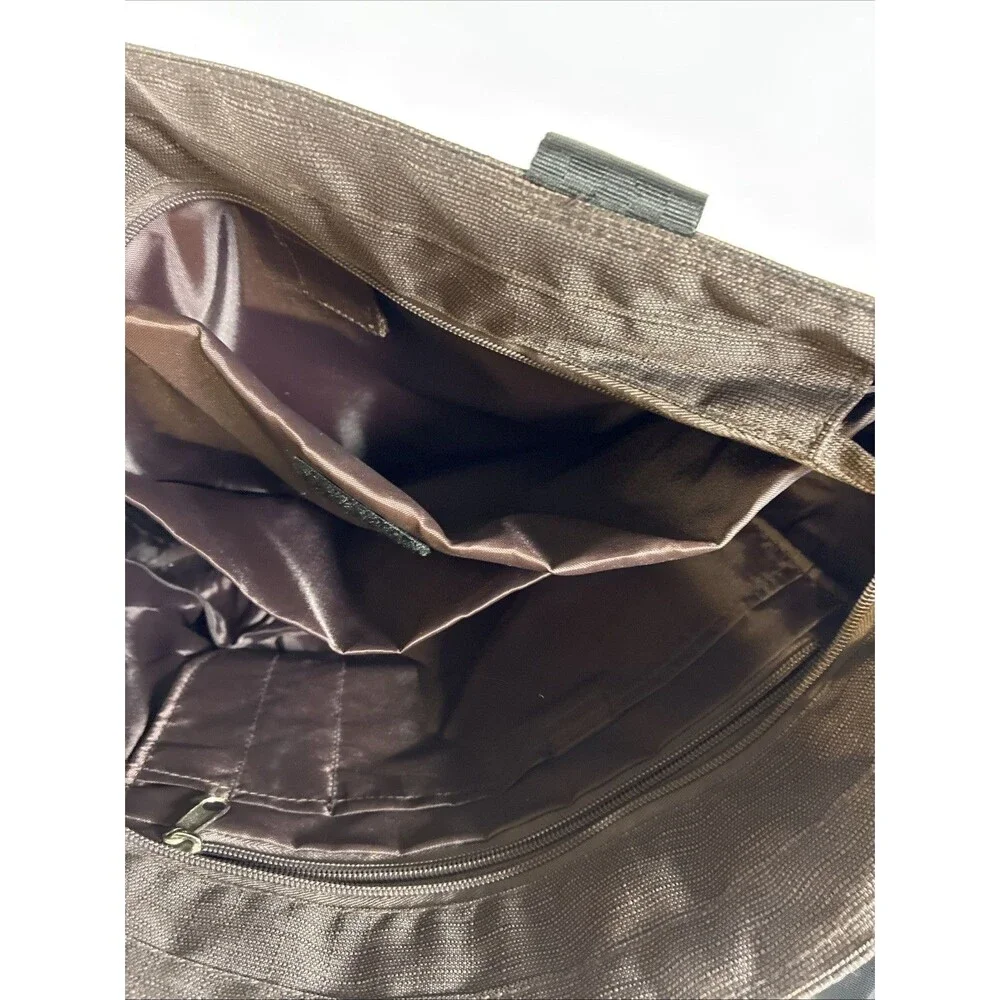 Port Authority Brown Laptop Tote Bag 3 Compartment Organizer Shoulder Bag 11x12